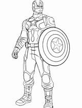 Captain America Coloring Pages Avengers Superhero sketch template