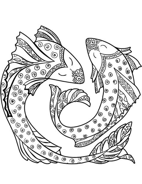 pisces  printable coloring page  printable coloring pages