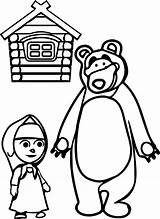 Masha Coloring Bear Mawa Kawa Papan Pilih Pages Printable sketch template
