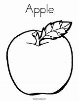 Apple Coloring Pages Kids Colouring Fruit Twistynoodle Cute sketch template