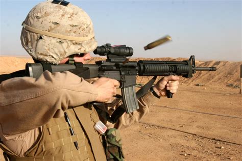 america    assault rifle  hits targets   battle tank