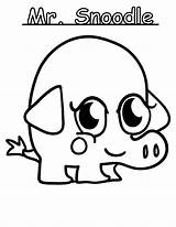 Moshi Snoodle Pages Monster Mr Coloring sketch template