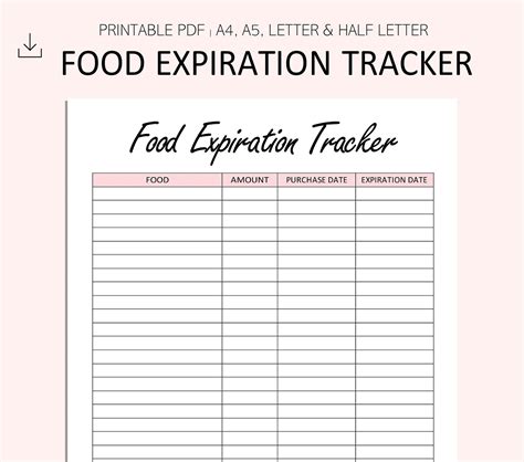 printable food and activity tracker