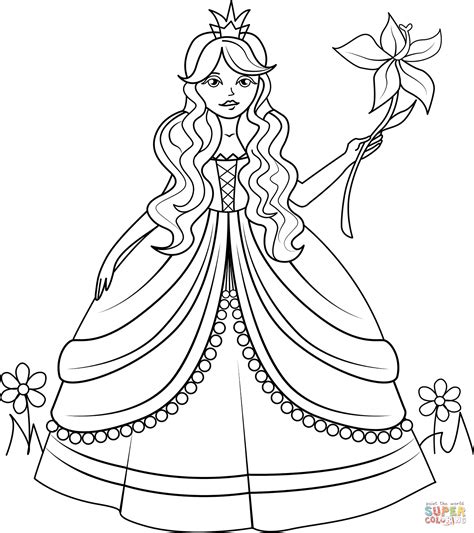 beautiful princess coloring page  printable coloring pages