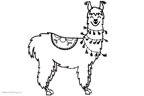 llama coloring pages smiling printable  kids  adults cool