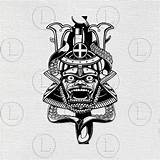 Samurai Mask Svg Japanese sketch template