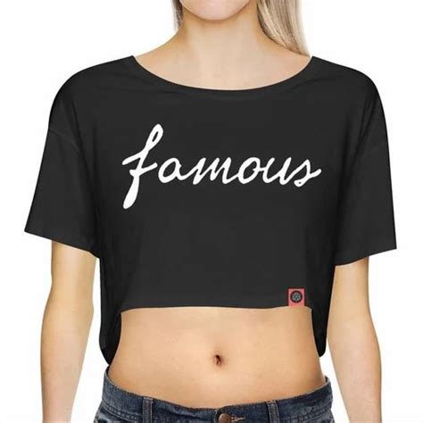 Cotton Half Sleeve Girls Crop Tops Plain Black At Rs 110 Piece In New