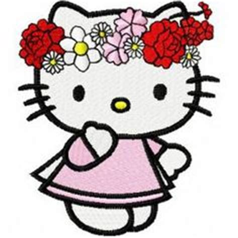 kitty spring machine embroidery design  baby quilt  clothes