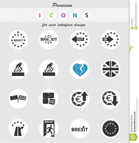 brexit icon set stock vector illustration  symbol