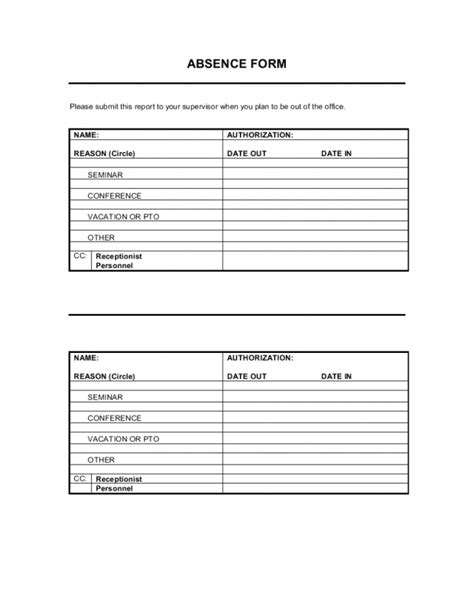 leave  absence request form template
