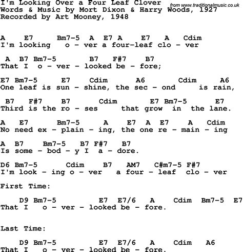 Song Lyrics With Guitar Chords For I M Looking Over A Four
