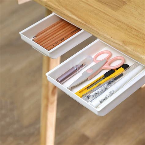 adhesive  desk drawer storage box tray organizer home office whitegray walmartcom