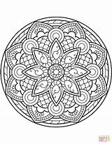 Coloring Mandala Flower Pages sketch template