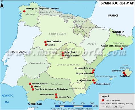 spain travel information map
