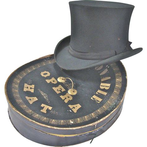 Victorian Men S Collapsible Top Hat In Original Box From