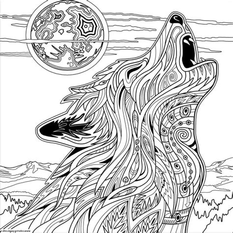 ideas  coloring adult coloring page wolf