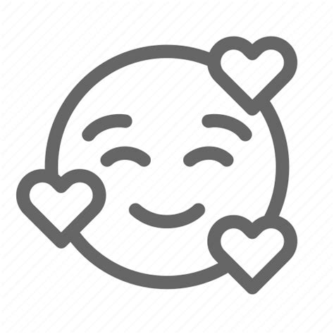 heart eyes emoji outline
