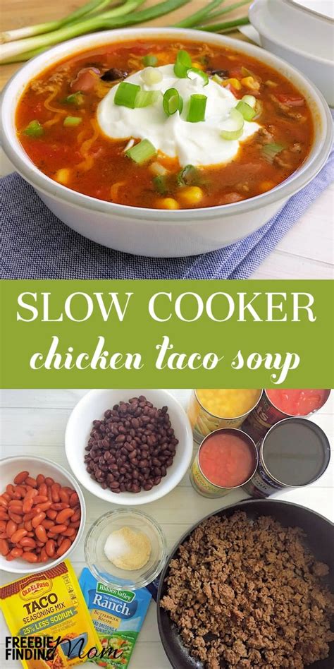 easy chicken taco soup slow cooker recipe