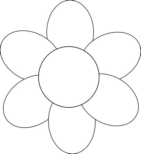 clipart flower  petals black outline