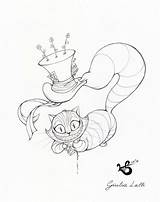 Alice Wonderland Cat Drawing Tattoo Sketches Cheshire Drawings Disney Sketch Tattoos Deviantart Mad Draw Da Burton Tim Hatter Gatto Teapot sketch template