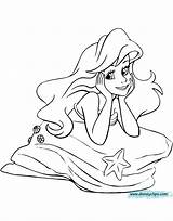 Coloring Ariel Mermaid Pages Little Rock Hair Disneyclips Sebastian Her Behind Funstuff sketch template