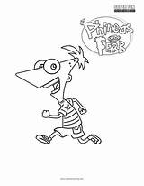 Phineas Coloring Ferb sketch template