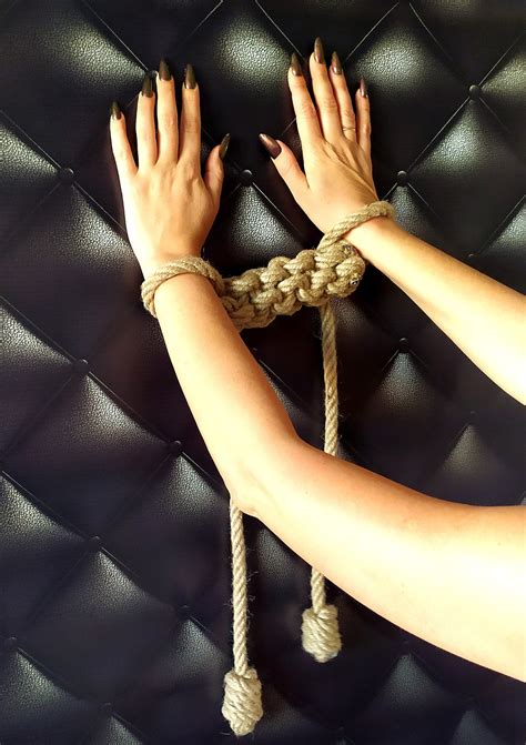 natural jute rope handcuff bondage bdsm slave restraints etsy