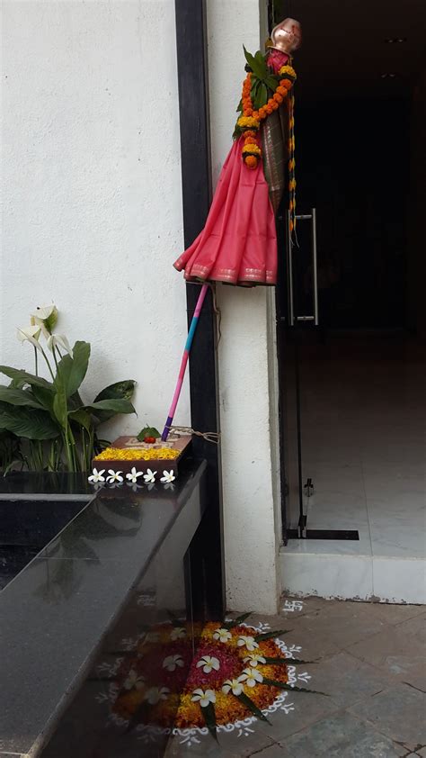 gudi padwa celebration  rajesh lifespaces site office diwali decorations gudi padwa gudi