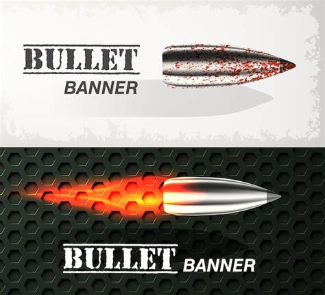 premium vector banner  flying bullet ob military background concept