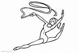 Coloring Pages Gymnastics Ribbon Printable Kids sketch template