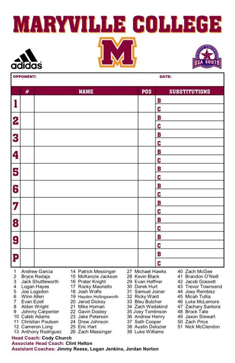 printable baseball lineup card