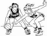 Handball Baloncesto Basket Supercoloring Muchachas Feminin sketch template
