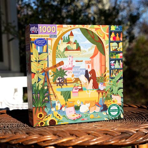 reading relaxing  pieces eeboo puzzle warehouse