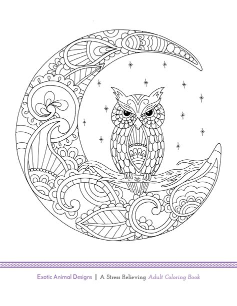 adult coloring book page exotic animal designs