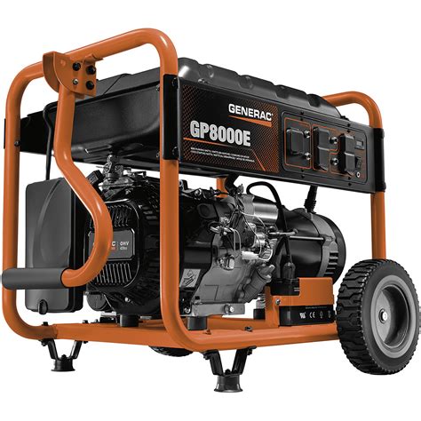 Generac Gp8000e Portable Generator — 10 000 Surge Watts 8000 Rated