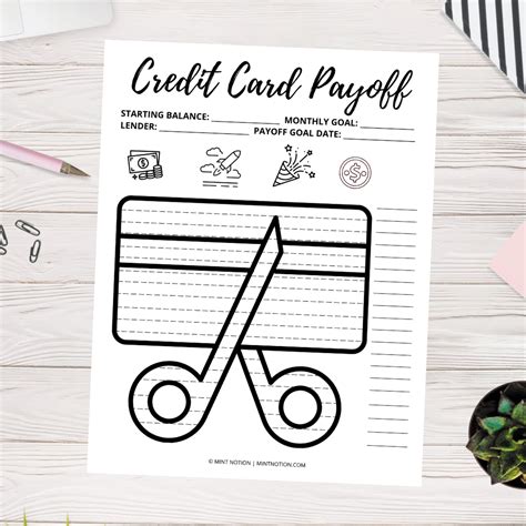 credit card debt payoff printable mint notion shop