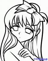 Crying Girl Anime Drawing Draw Getdrawings sketch template