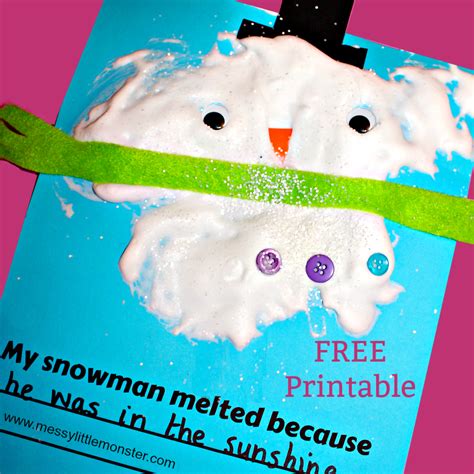 melted snowman craft  poem messy  monster