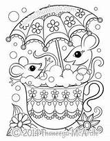 Coloring Pages Teacup Printable 60s Adult Book Mice Kids Books Cute Colouring Thaneeya Color Sheets Kleurplaten Animal Mcardle Mandala Flower sketch template