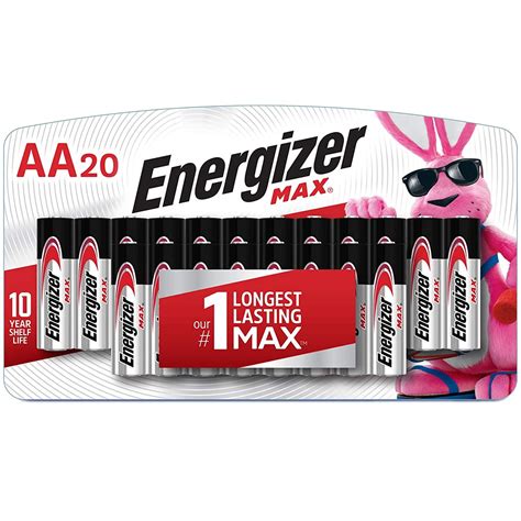 Energizer Aa Batteries 20 Count Double A Max Alkaline Battery
