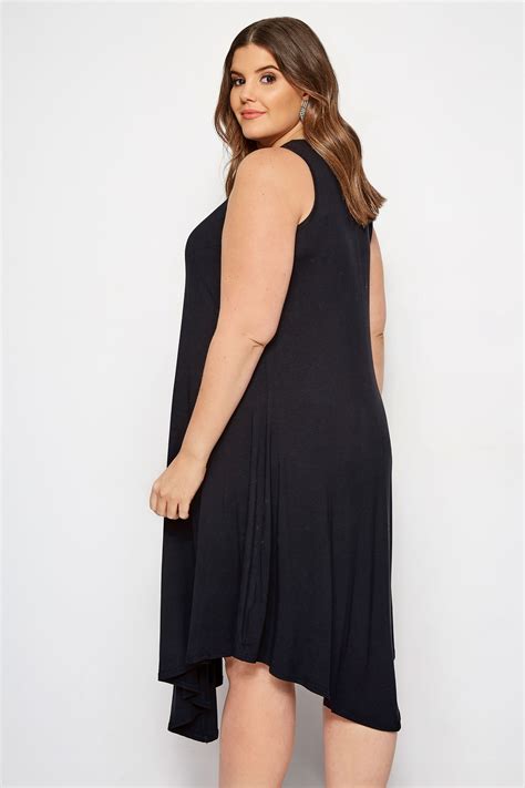 Plus Size Black Sleeveless Swing Dress Sizes 16 To 36 Yours Clothing