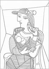 Picasso Coloriage Portrait Adultos Opere Therese Kunstwerk Adulti Erwachsene Malbuch Cubismo Painting Justcolor Grande Pabl Clave sketch template