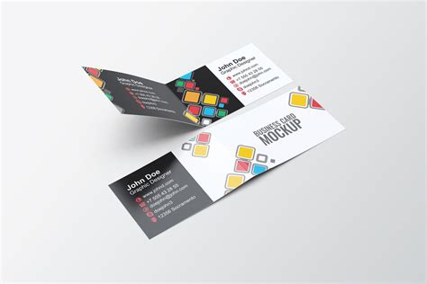 cover image  folded business card mock  business card mock  folded business cards