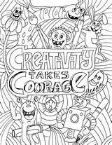 Coloring Creativity Courage Sheet Takes sketch template