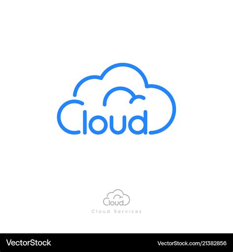 cloud computing logo storage network icon linear vector image