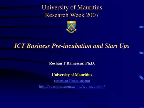university  mauritius research week  ict business pre