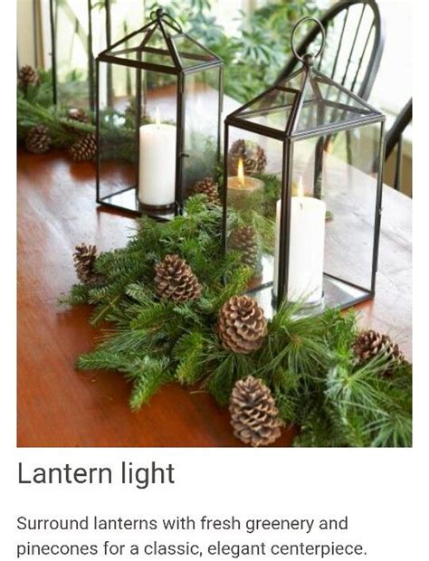 lanterns and pine cones natural home decor christmas