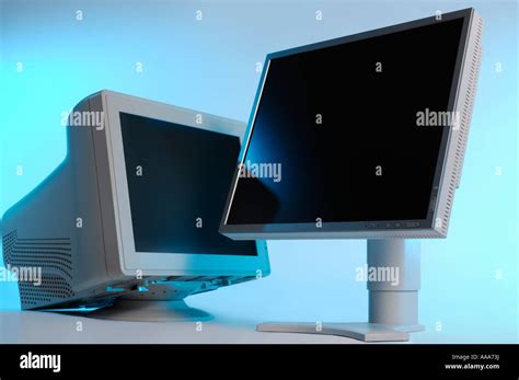 crt monitor lcd display technology computers electronics stock photo