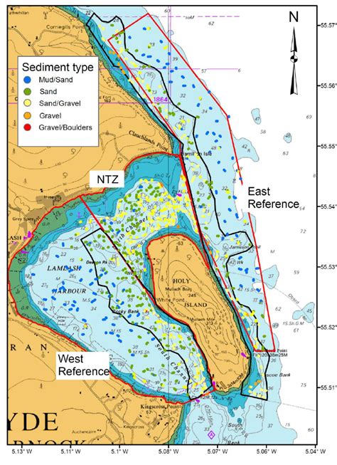 sediment map  lamlash bay  surrounding waters   east