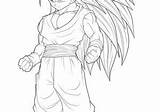 Sayen Sangohan Goku Saiyan sketch template